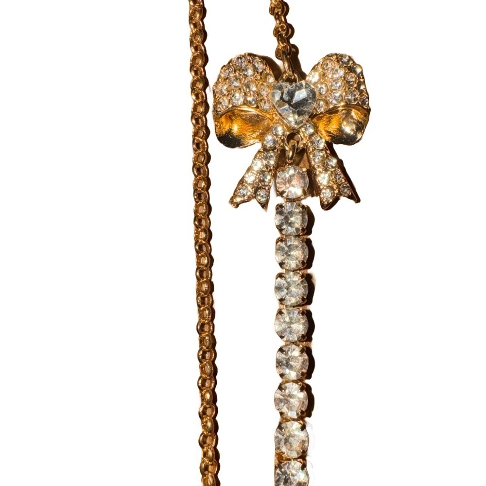 NWT Betsey Johnson Strawberry Long Pendant Necklace Pink & Gold - Picture 6 of 7